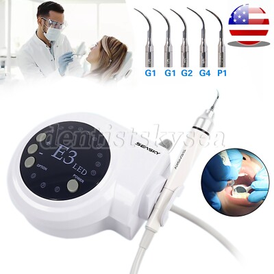LED Dental Ultrasonic Piezo Scaler Handpiece 5*Tips Fit EMS Woodpecker USPS