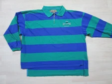 Vintage Bum Equipment Striped Rugby Shirt Sz (L) Men's Long Sleeve 1990s Cotton