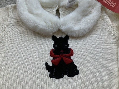 NWT Gymboree HOLIDAY FRIENDS Scottie Sweater Fur Collar Size 9 HTF - Picture 2 of 5