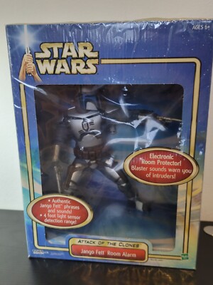 Star War Attack of the Clones Jango Fett Room Alarm New in Box NIB
