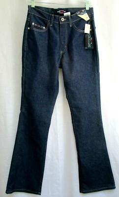 VTG HIGH WAISTED..FLARED..STRETCH..DENIM JEANS..NEW OLD STOCK..USA MADE..sz 7/8
