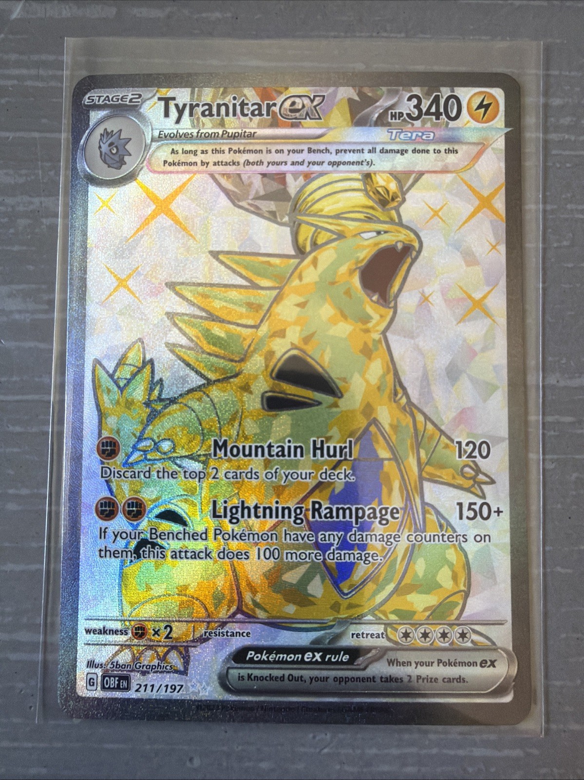 Pokemon TCG Obsidian Flames #211/197 Tyranitar EX
