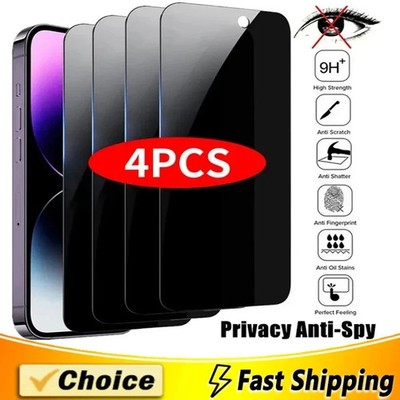 4PCS Privacy Tempered Glass Screen Protector For iPhone 16 15 14 Plus 13 Pro Max
