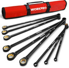 Extra Long Ratcheting Wrench Set, 9-Piece Anti-Slip Double Box Wrenches Set, SAE