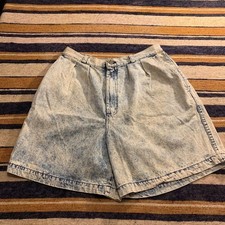 Vintage Womens Shorts Denim Jean Acid Washed 80s 90s Distressed Funky Greatland