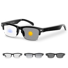 Smart Glasses for Men Women, Anti-Blue Light Photochromic Lenses, Open-Ear Bl...