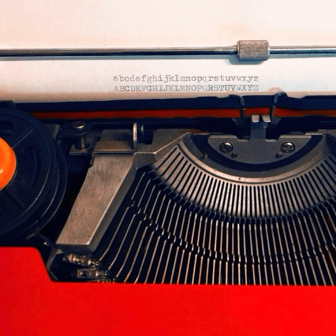 Olivetti Valentine Typewriter Red Vintage Manual Machine and Ribon
