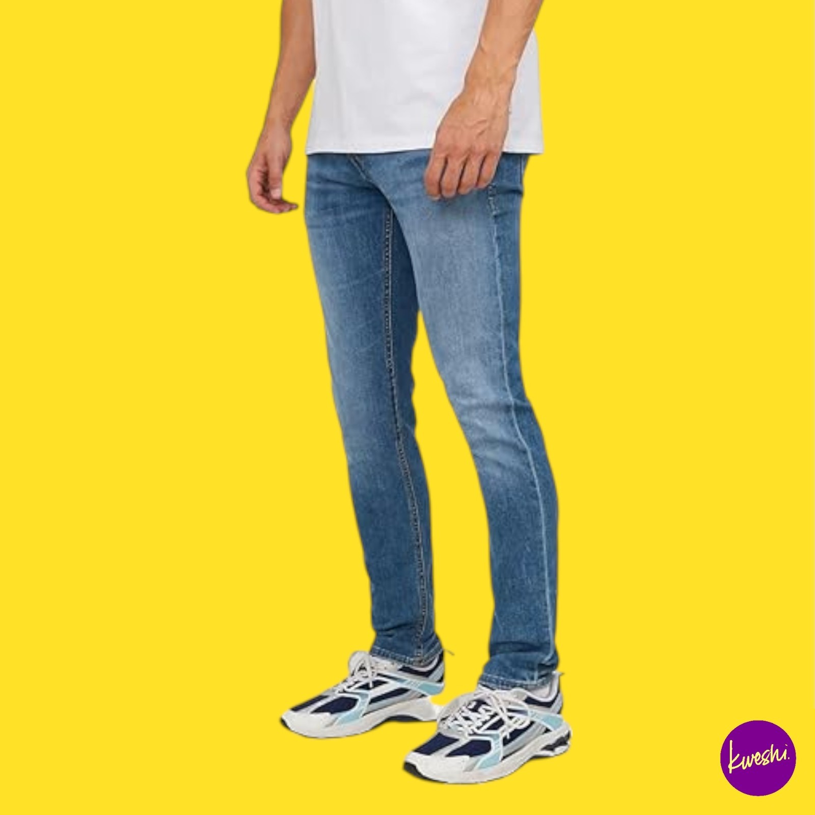 JACK & JONES Men's Slim Jeans Cotton Light Blue UK 32W x 30L | EU 48