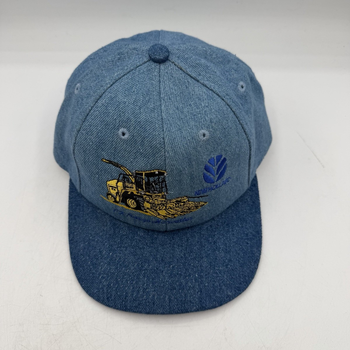 Vintage New Holland Trucker Hat Snapback Denim FX Forage Harvester K-Products View 2