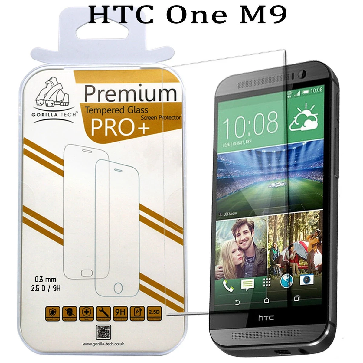 Pellicola in vetro HTC One M9 (2 pz