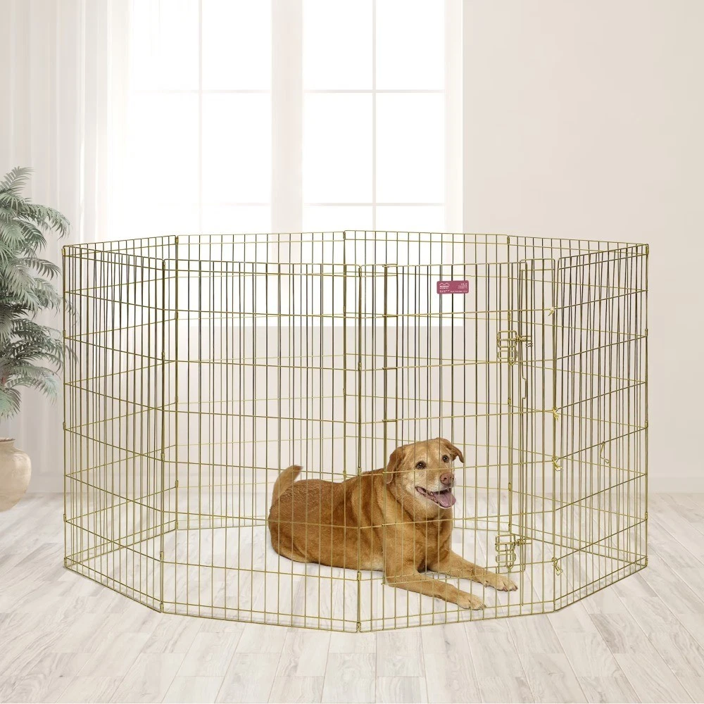 Metal Exercise Dog Playpen No Door Gold 42H