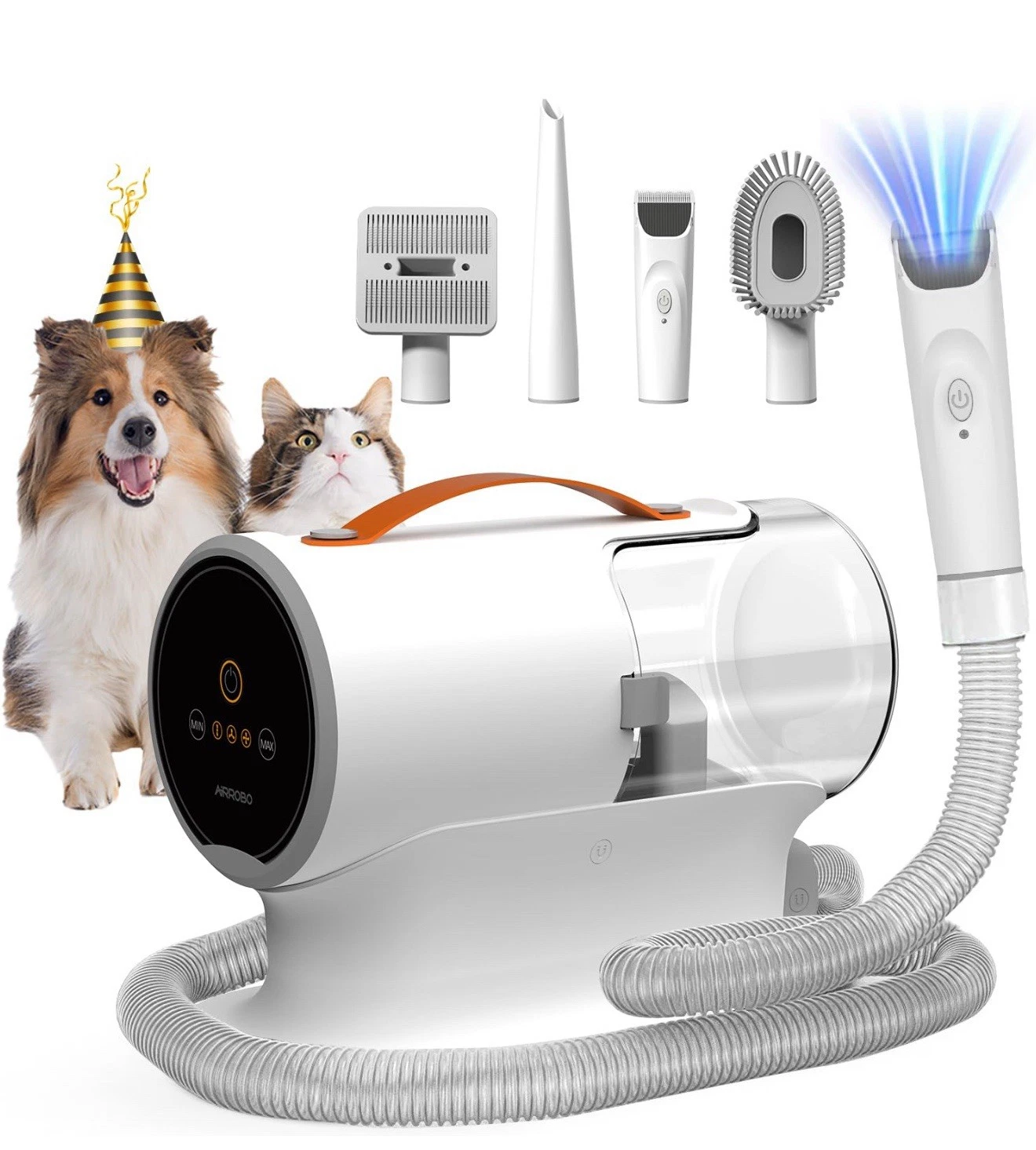 Dog Grooming Vacuum 12000Pa Pet Hair Removal Kit Quiet Adjustable Suction Tools