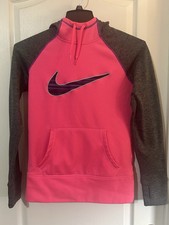 NIKE Women's S Therma-Fit Swoosh Logo Pullover Hoodie w/ Front Pocket