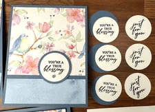 Stampin Up Card Kit GIVE THANKS FOR BLESSINGS FLIGHT & AIRY Bird Floral 4 Cards