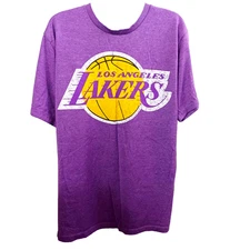 Los Angeles Lakers Purple Graphic T-Shirt Mens L By Delta Apparel