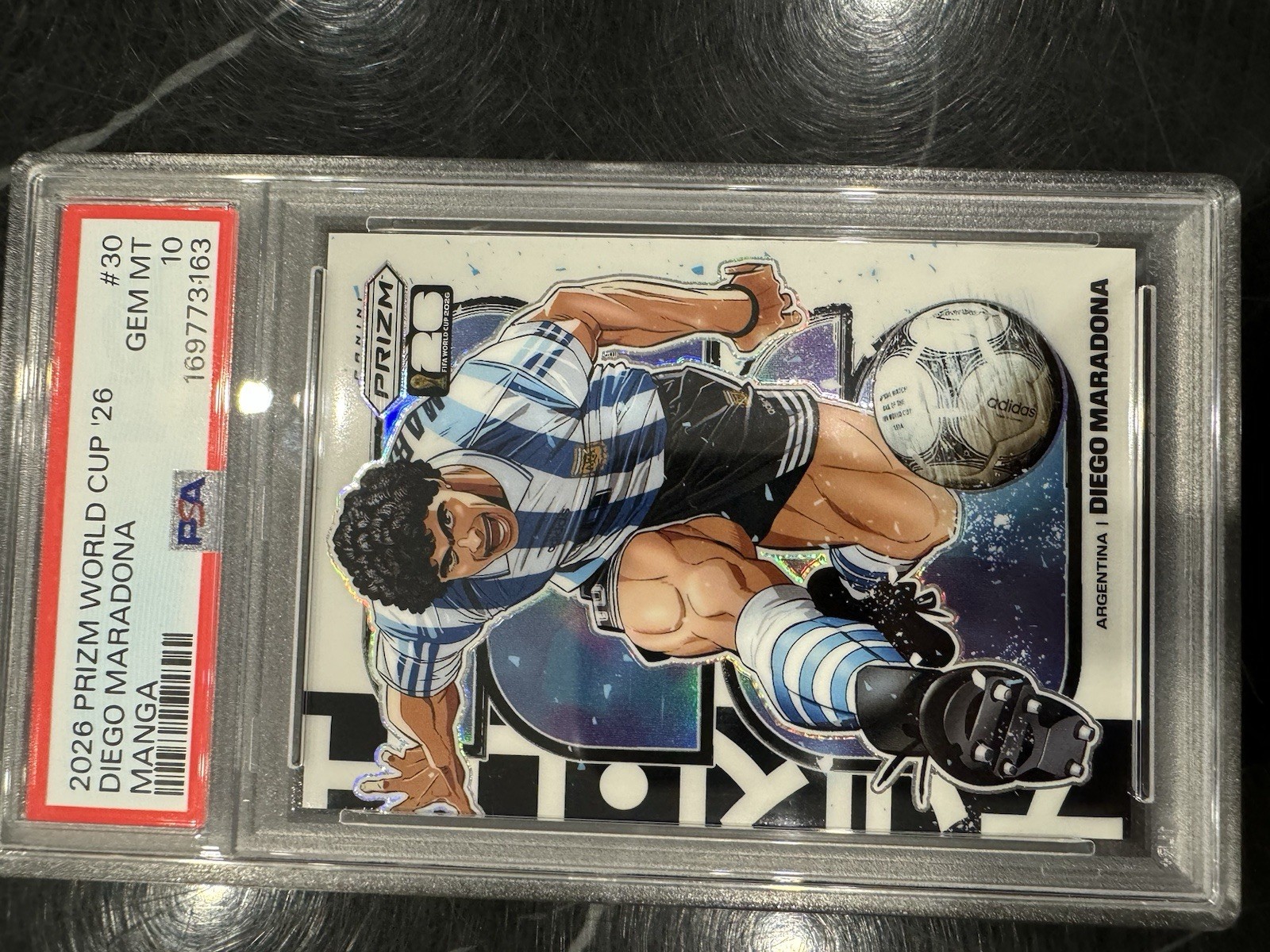 2026 Panini Prizm World Cup Diego Maradona Manga SSP #30 Argentina PSA 10 view 5