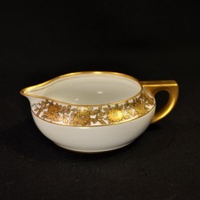 Sauce Bowl Limoges P&P Paroutaud Freres Floral Gold w/Black Outlines 1903-1917