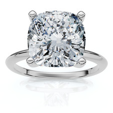 Certified 3Ct Cushion Diamond Solitaire Engagement Ring 14k Gold or Pt Lab Grown