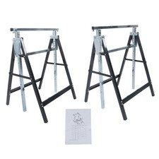 2 Pack 440 Lbs Adjustable 7 Level Height Foldable Metal Sawhorse Work Stand