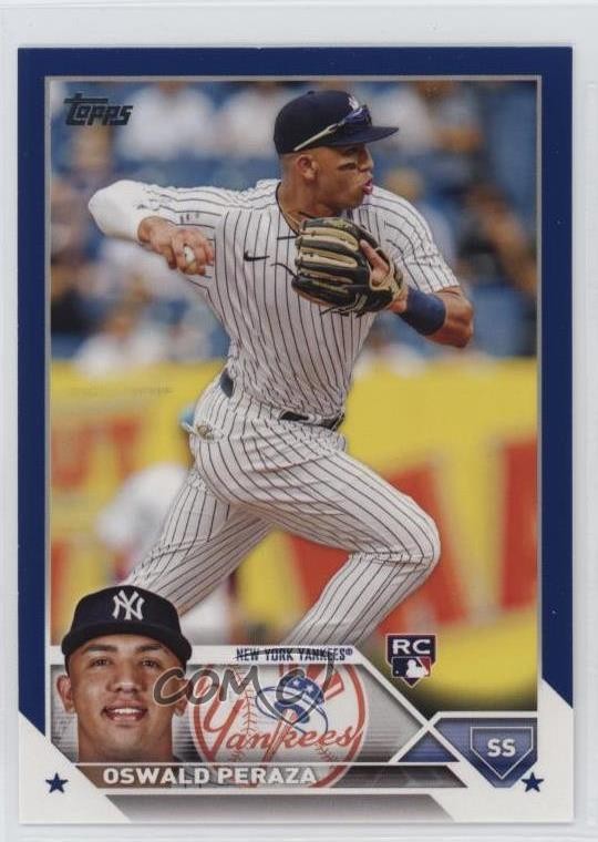 2023 Topps Series 1 Retail Royal Blue Oswald Peraza #94 Rookie RC