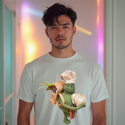 Tiny Chef Kinder T-Shirt, süß viral Meme Kinder Tee Top Knoblauch & Rucksack