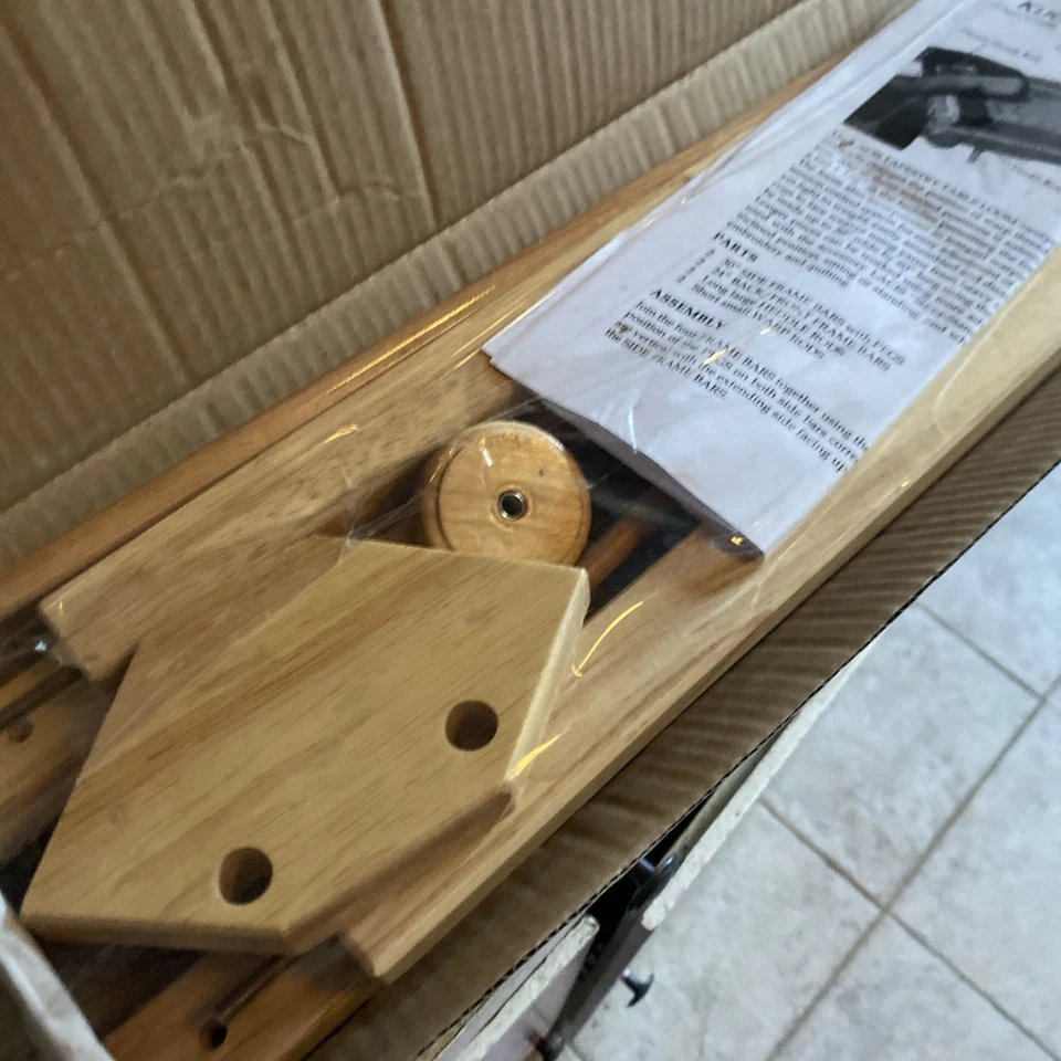 Weaving Loom Tapestry 20" Hardwood Frame Craft Tabletop Warping Oak Rods Warp - Image 2 of 4