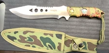 Yes4All Fixed Blade Hunting Knife 10.75" total, 6" Blade & Sheath, Camo Design