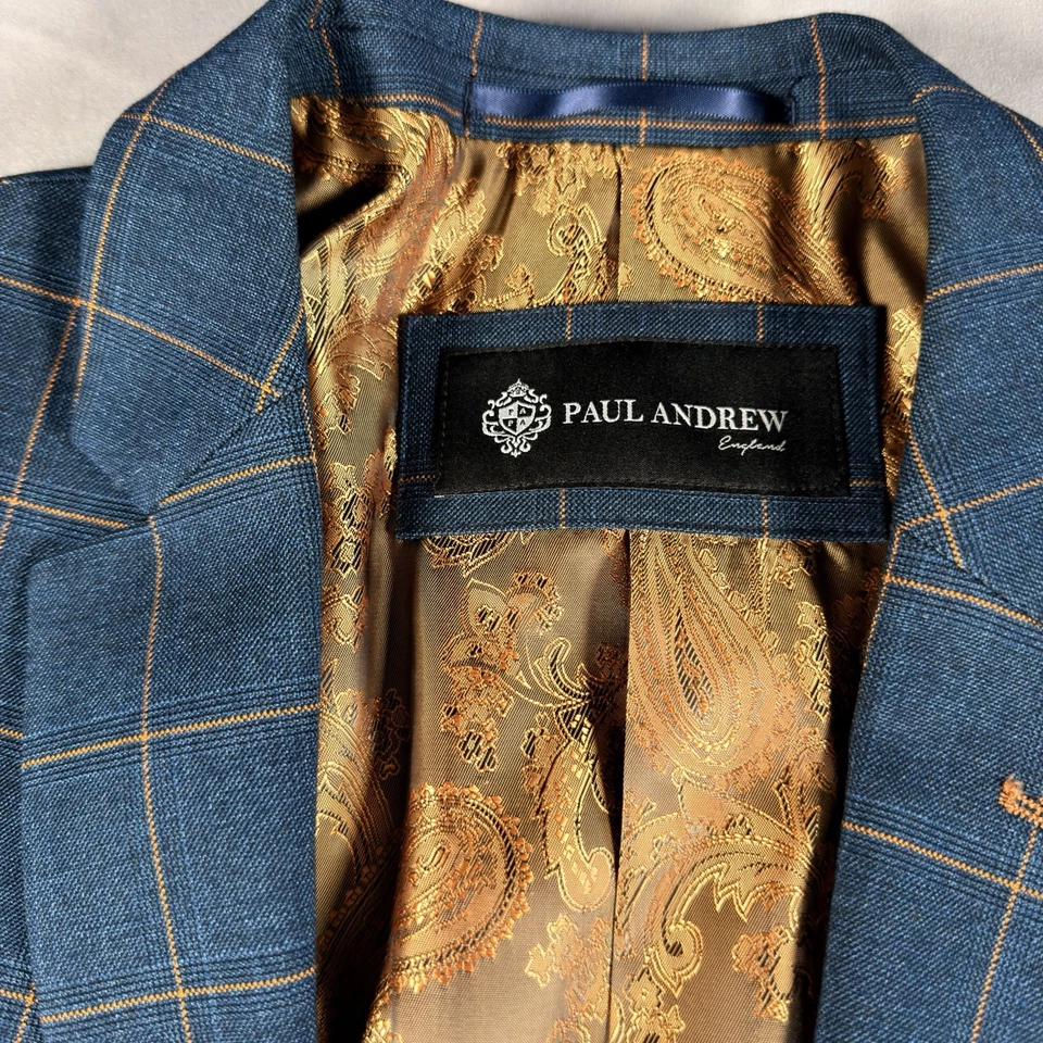 Paul Andrew Hamleys Men's 3 Piece Blue Check Suit - Image 2 of 4