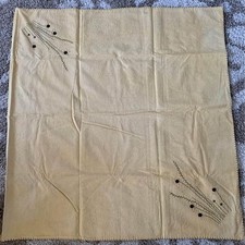 Handmade Double-Sided Embroidered Tablecloth 42x44 with Floral Designs Button