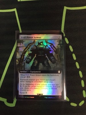 MTG Magic The Gathering T-45 Power Armor Foil PIP Rare Ex Art Fallout Artifact