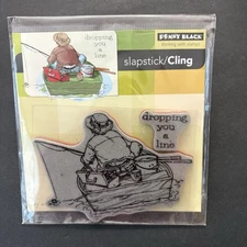 Penny Black Dropping You A Line Fishing Unmounted Cling Rubber Stamps 40-129