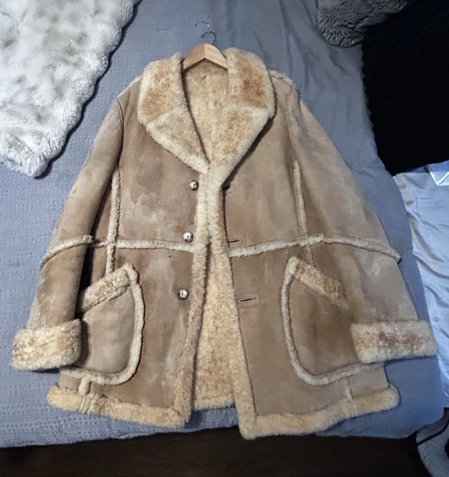 Abrigo de piel de oveja para hombre talla XL Foto 2 de 4