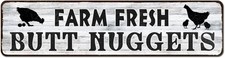 Farm Fresh Butt Nuggets Eggs ,Chicken Hen House Tin Metal Signs Home D cor 4x16