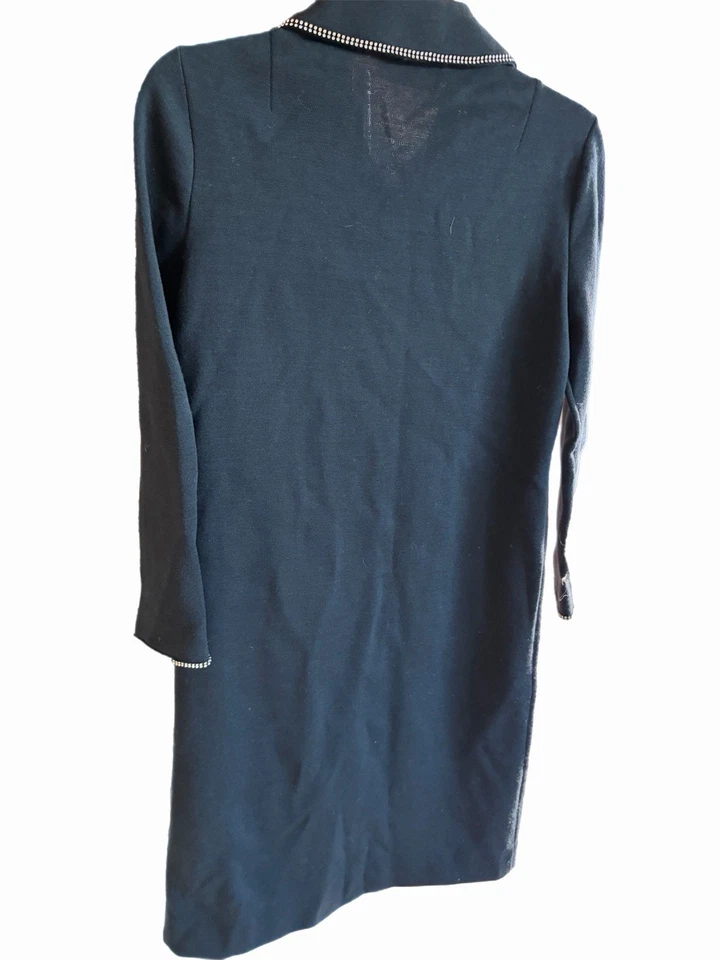 VINTAGE DRESS 1960’s BUTTE KNIT Black Dress with Rhinestones MADE IN USA - Image 2 of 3