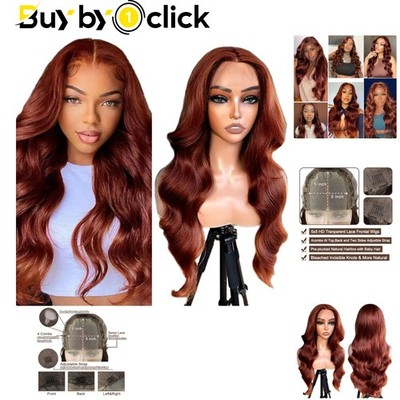 25 Zoll Rötlich Braune Body Wave Lace Front Perücke - Glueless Design für Frauen