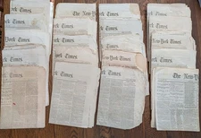 Twenty Original 1862-1864 New York Times Civil War Newspapers