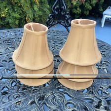 Chandelier Sconce Lamp Shades Clip-On Round 3"x6"x5" Champagne Color Set of 6