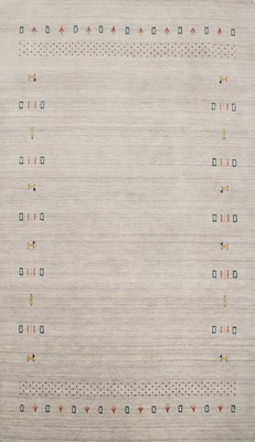 Tribal Area Rug 5x8 Handmade Elegantly Minimalist with Subtle Tribal Accents
