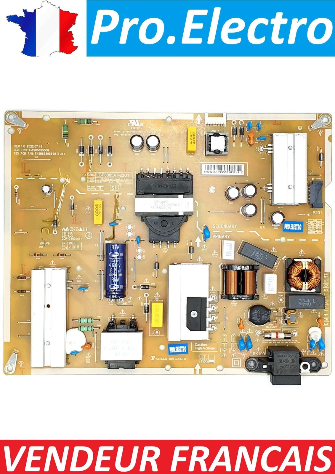 Réparer écran noir TV LG avec la carte LGP6065AT-22U1 pour 65UR81006LJ