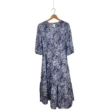 Finley Aerin Tiered Maxi Dress in Blue Iris M Cotton Lightweight