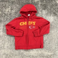 Kansas City Chiefs Hoodie Mens Medium NFL Football Full Zip Sweatshirt Majestic