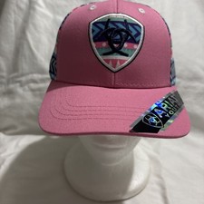 Ariat Youth Girls Snapback Pink Southwestern Aztec Print Baseball Cap Hat New
