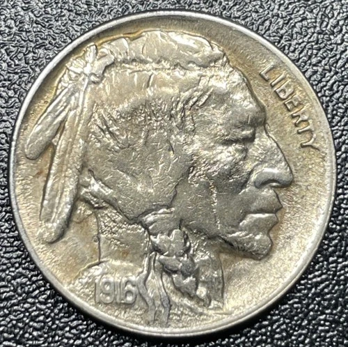 1916-D Buffalo Nickel 5c Uncirculated Details Cleaned