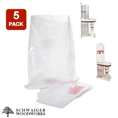 SWW (5) Plastic Dust Collector Lower Bags for JET DC-650CK & DC-650MK, 708642CK & MK
