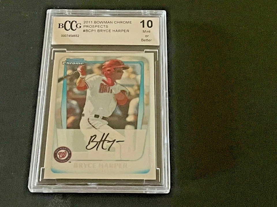 Bowman Chrome Prospects Bryce Harper 2011 novato--calificado---- BCCG como nuevo 10  Foto 2 de 4