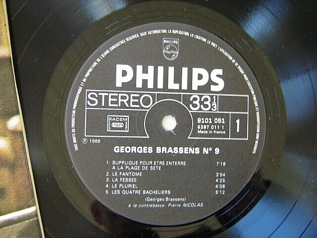 Disque 33 tours 'G.Brassens "Supplique pour."Nouvelle série avec