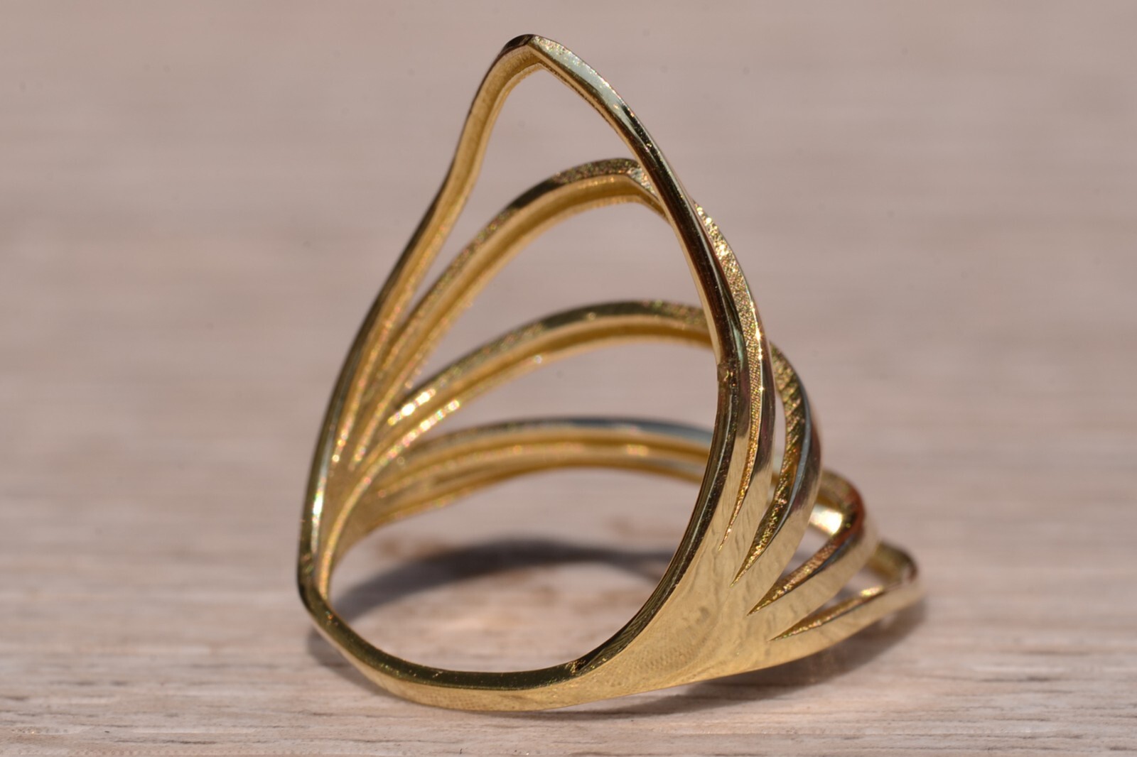Yellow Gold Cocktail Statement Ring - image 4