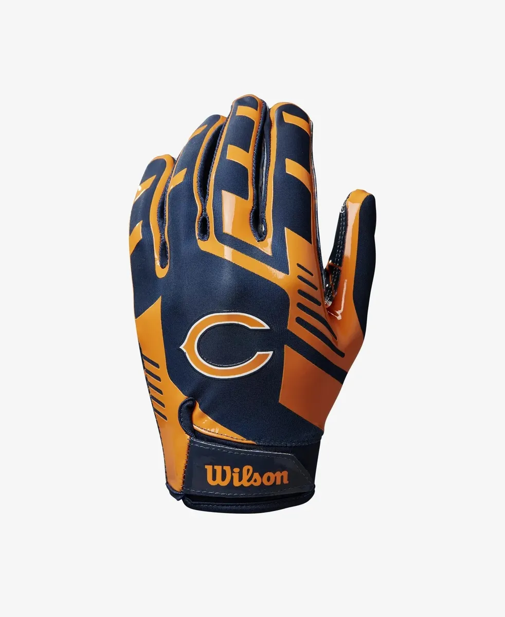 Wilson NFL Stretch Fit Football Gloves - Chicago- Adult Wtf9326Ch