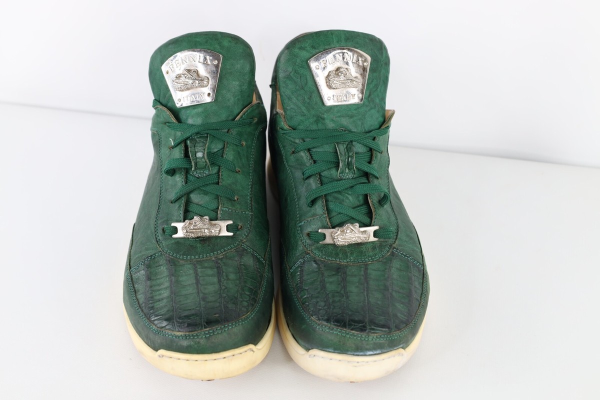 スニーカー FENNIX ITALY CROCODILE LEATHER SNEAKER Fennix Italy Mens Size 9 Distressed Alligator Leather Sneakers