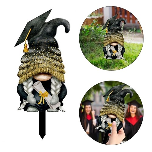 Graduation Yard Signs Gnome Garden Stake Decoration for Outdoor Lawn Ornaments - Zdjęcie 2 z 8